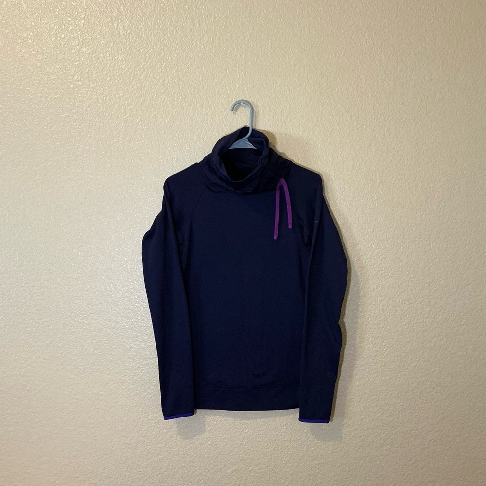 Nike Women's Dark Purple Sweater with Purple Details